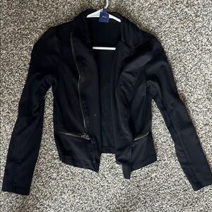 Disney Black Leather Moto Jacket Asymmetrical Design